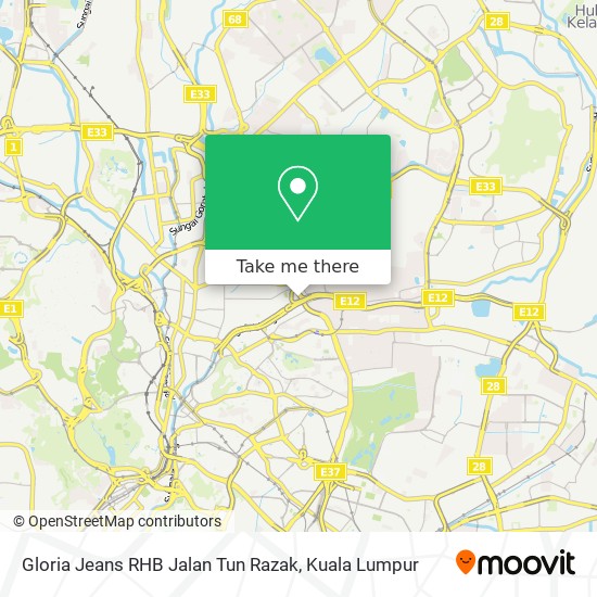 Peta Gloria Jeans RHB Jalan Tun Razak