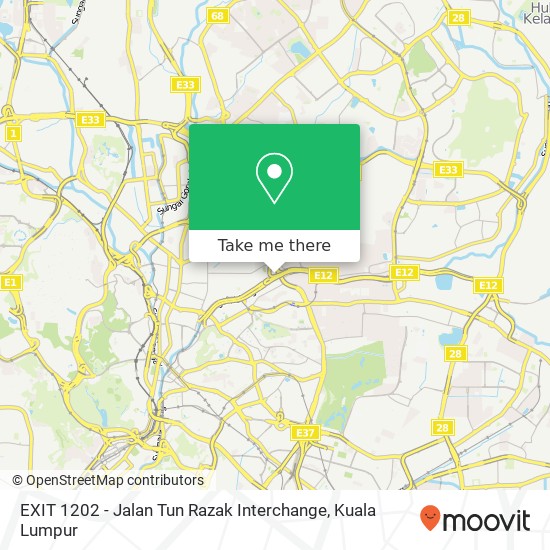 EXIT 1202 - Jalan Tun Razak Interchange map