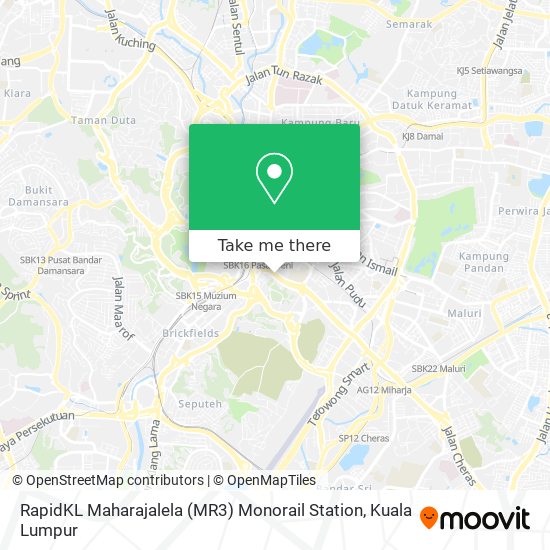 RapidKL Maharajalela (MR3) Monorail Station map