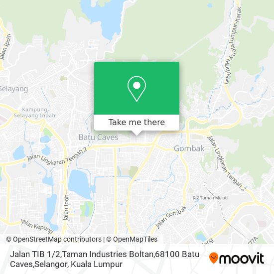 Peta Jalan TIB 1 / 2,Taman Industries Boltan,68100 Batu Caves,Selangor