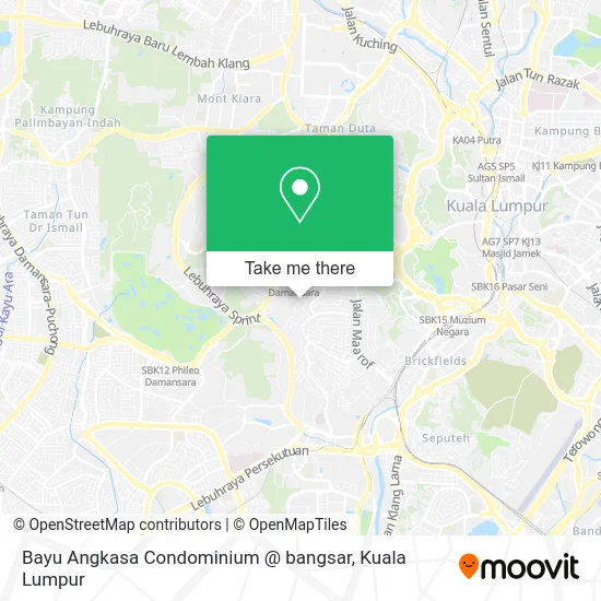 Bayu Angkasa Condominium @ bangsar map