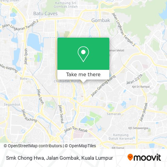 Peta Smk Chong Hwa, Jalan Gombak