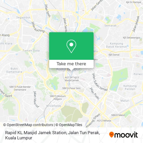 Peta Rapid KL Masjid Jamek Station, Jalan Tun Perak