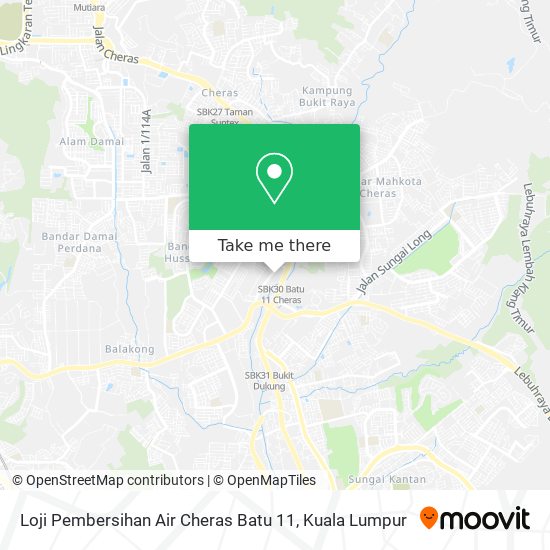 Loji Pembersihan Air Cheras Batu 11 map