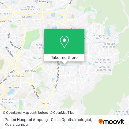 Pantai Hospital Ampang - Clinic Ophthalmologist map