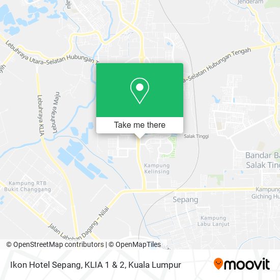 Ikon Hotel Sepang, KLIA 1 & 2 map