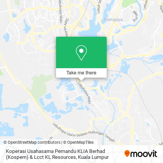 Peta Koperasi Usahasama Pemandu KLIA Berhad (Kospem) & Lcct KL Resources