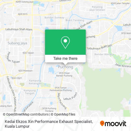 Peta Kedai Ekzos Xin Performance Exhaust Specialist