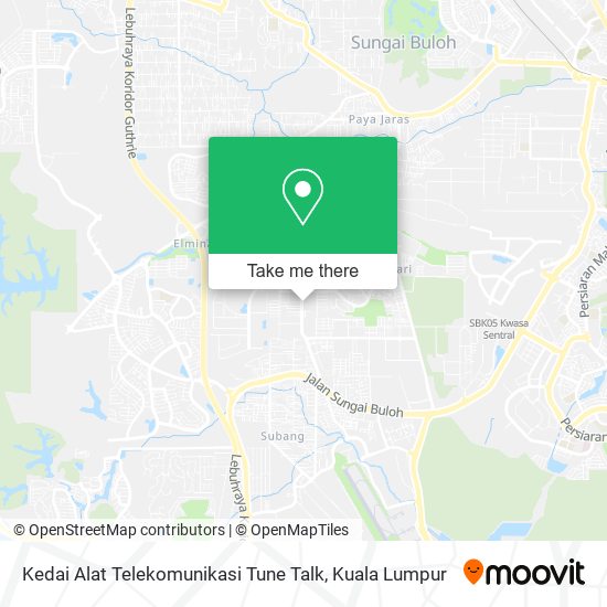 Peta Kedai Alat Telekomunikasi Tune Talk