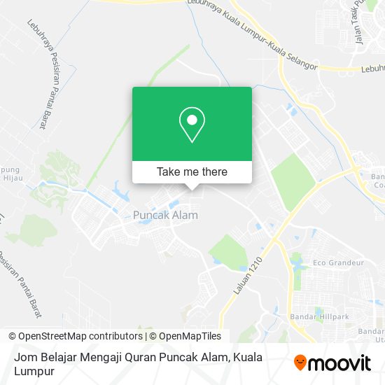 Jom Belajar Mengaji Quran Puncak Alam map