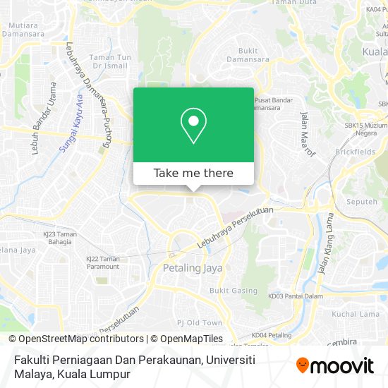 Peta Fakulti Perniagaan Dan Perakaunan, Universiti Malaya