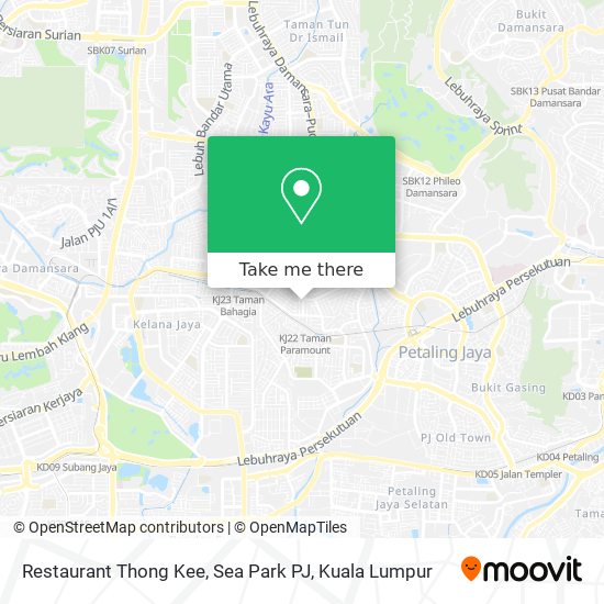 Restaurant Thong Kee, Sea Park PJ map