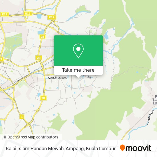 Peta Balai Islam Pandan Mewah, Ampang