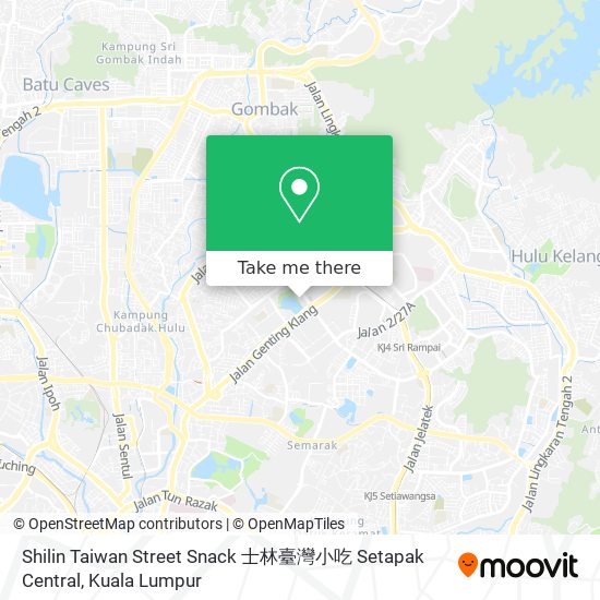 Shilin Taiwan Street Snack 士林臺灣小吃 Setapak Central map