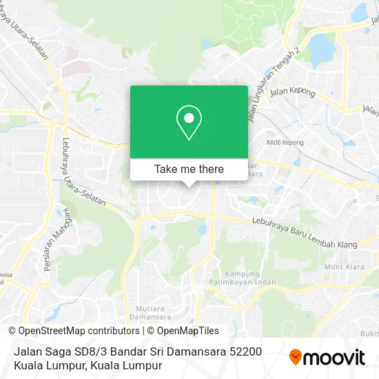 Jalan Saga SD8 / 3 Bandar Sri Damansara 52200 Kuala Lumpur map