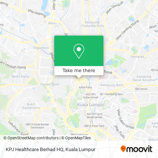 KPJ Healthcare Berhad HQ map