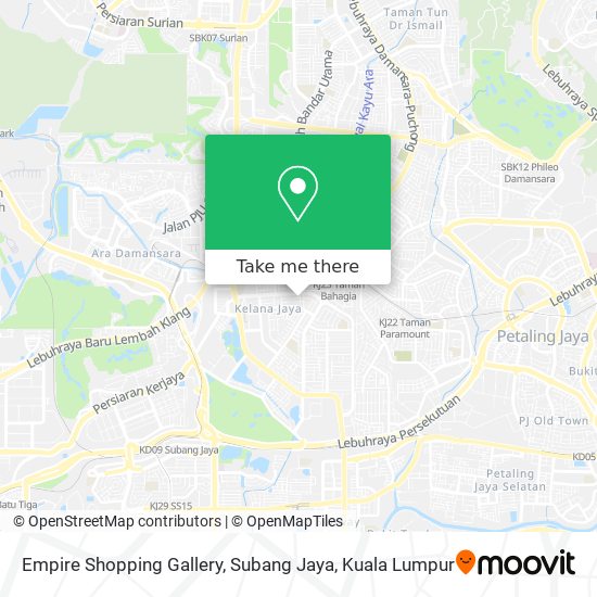 Empire Shopping Gallery, Subang Jaya map