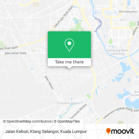 Peta Jalan Kebun, Klang Selangor