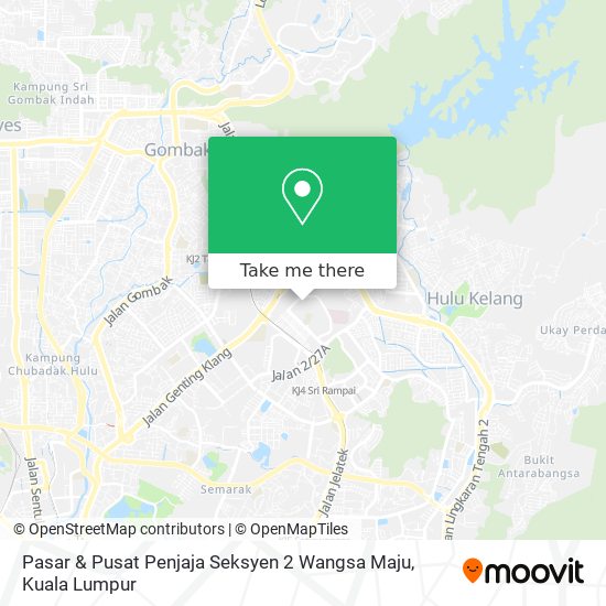 Peta Pasar & Pusat Penjaja Seksyen 2 Wangsa Maju