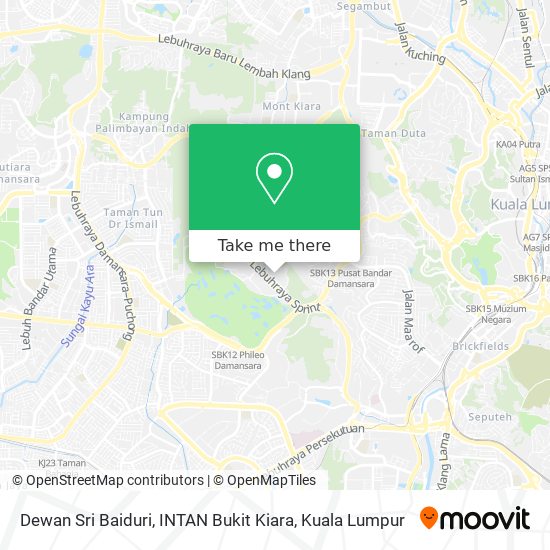 Dewan Sri Baiduri, INTAN Bukit Kiara map