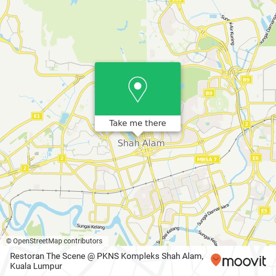 Restoran The Scene @ PKNS Kompleks Shah Alam map