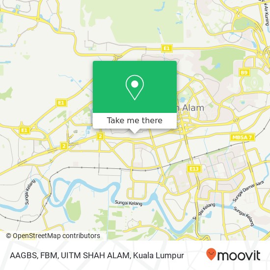 AAGBS, FBM, UITM SHAH ALAM map