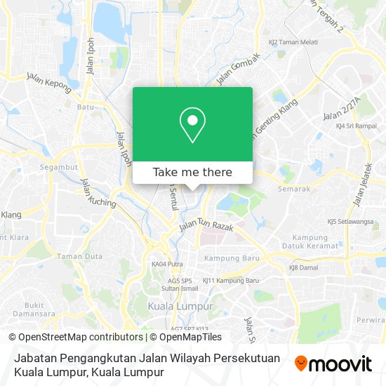 Peta Jabatan Pengangkutan Jalan Wilayah Persekutuan Kuala Lumpur