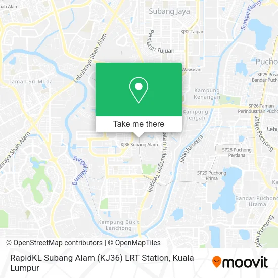 RapidKL Subang Alam (KJ36) LRT Station map