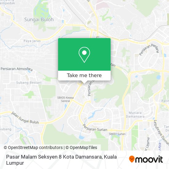Peta Pasar Malam Seksyen 8 Kota Damansara