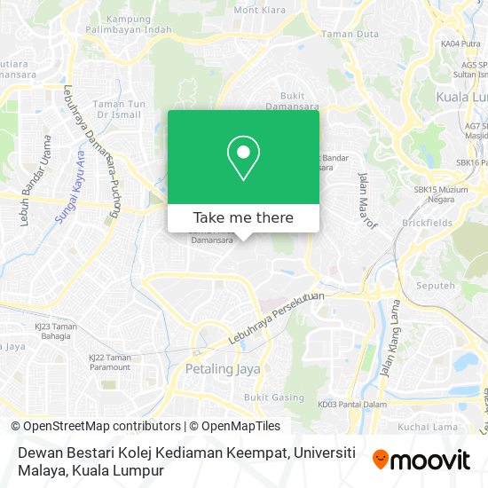 Peta Dewan Bestari Kolej Kediaman Keempat, Universiti Malaya