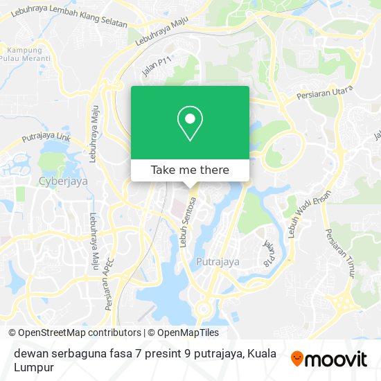 dewan serbaguna fasa 7 presint 9 putrajaya map