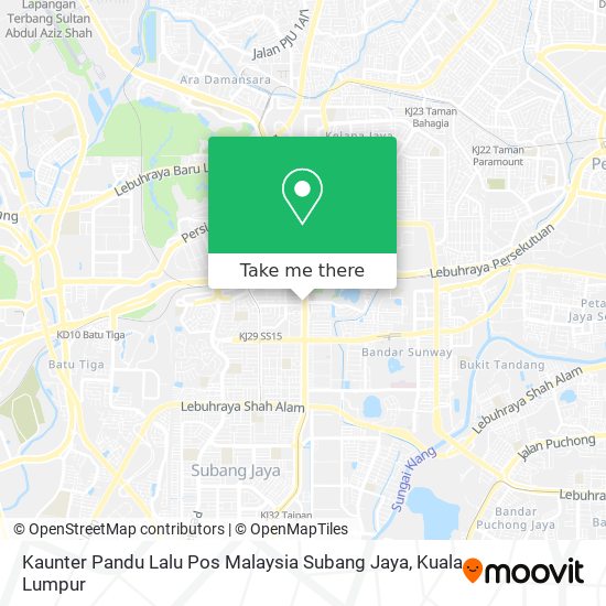 Kaunter Pandu Lalu Pos Malaysia Subang Jaya map