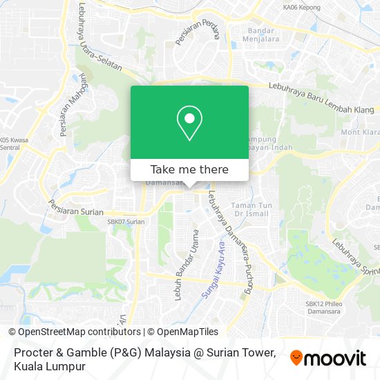 Peta Procter & Gamble (P&G) Malaysia @ Surian Tower