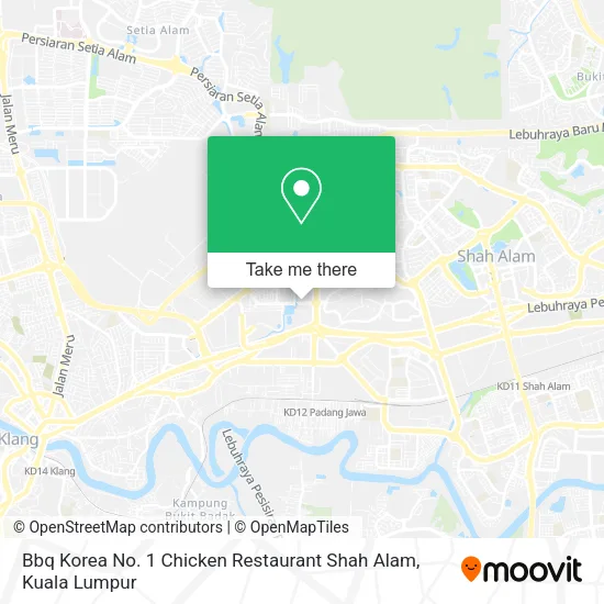 Bbq Korea No. 1 Chicken Restaurant Shah Alam map