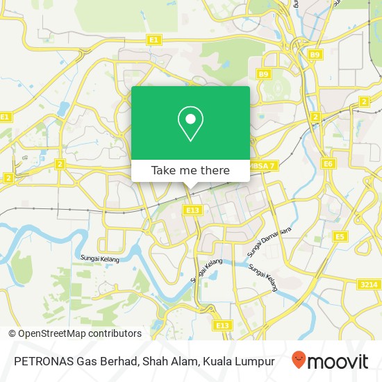 Peta PETRONAS Gas Berhad, Shah Alam