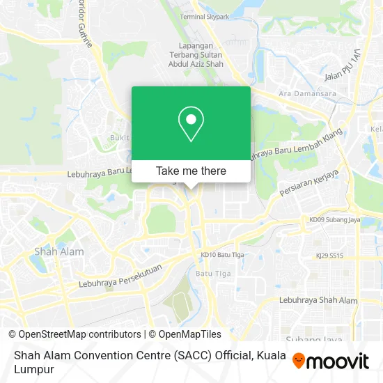 Shah Alam Convention Centre (SACC) Official map