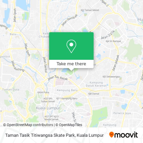Taman Tasik Titiwangsa Skate Park map