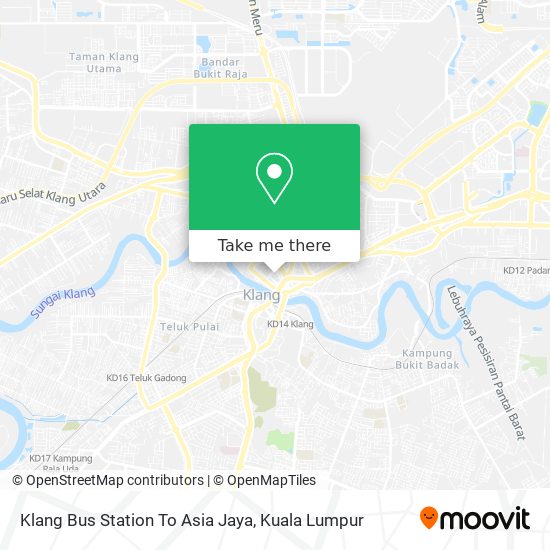 Peta Klang Bus Station To Asia Jaya