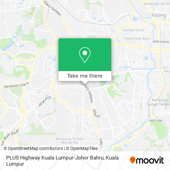 PLUS Highway Kuala Lumpur-Johor Bahru map