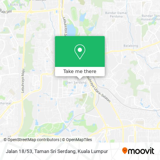 Peta Jalan 18/53, Taman Sri Serdang