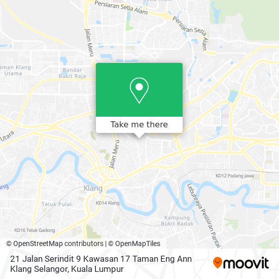 Peta 21 Jalan Serindit 9 Kawasan 17 Taman Eng Ann Klang Selangor