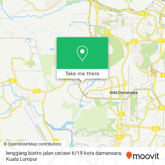 lenggang bistro jalan cecawi 6 / 19 kota damansara map