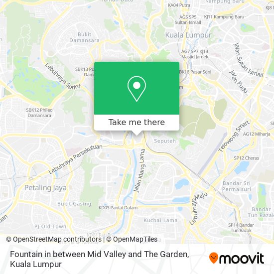 Fountain in between Mid Valley and The Garden map