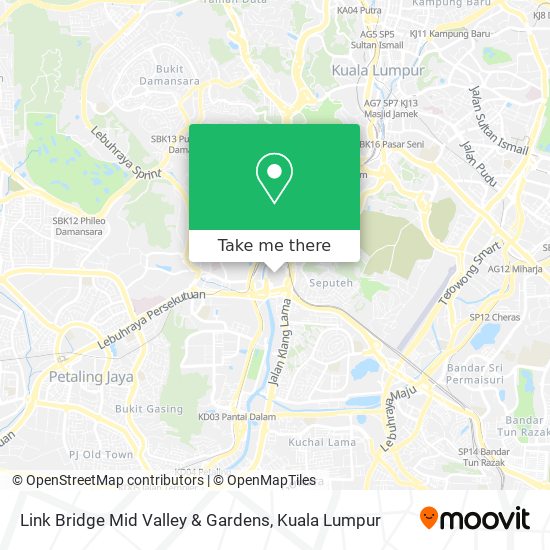 Link Bridge Mid Valley & Gardens map