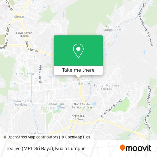 Peta Tealive (MRT Sri Raya)