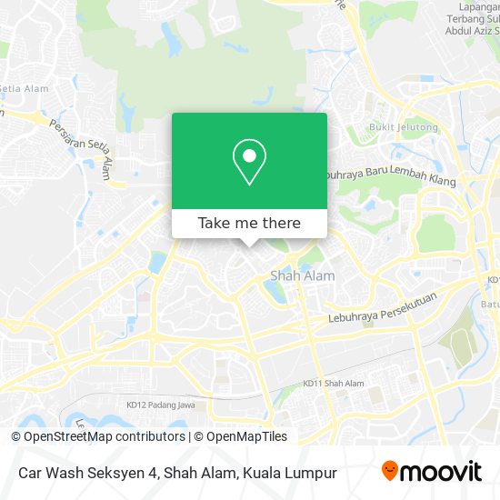 Peta Car Wash Seksyen 4, Shah Alam