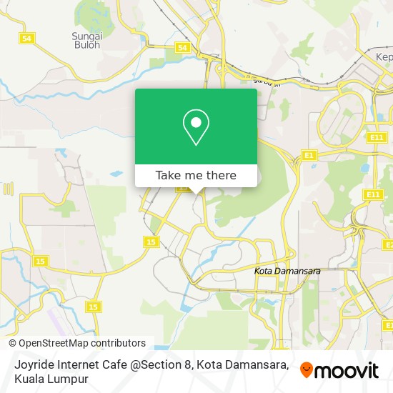 Peta Joyride Internet Cafe @Section 8, Kota Damansara