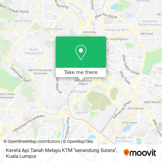 Kereta Api Tanah Melayu KTM "senandung Sutera" map