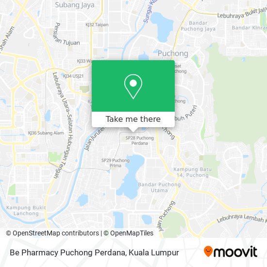 Be Pharmacy Puchong Perdana map