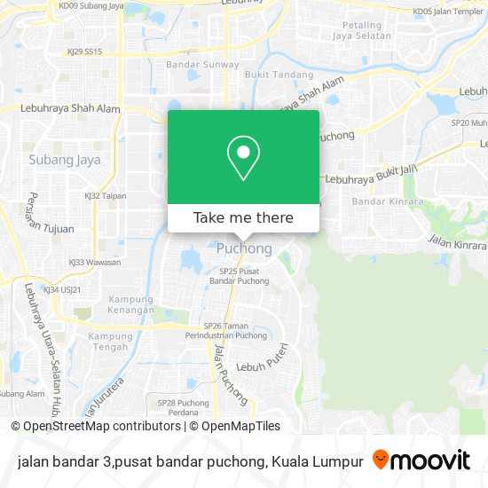 Peta jalan bandar 3,pusat bandar puchong